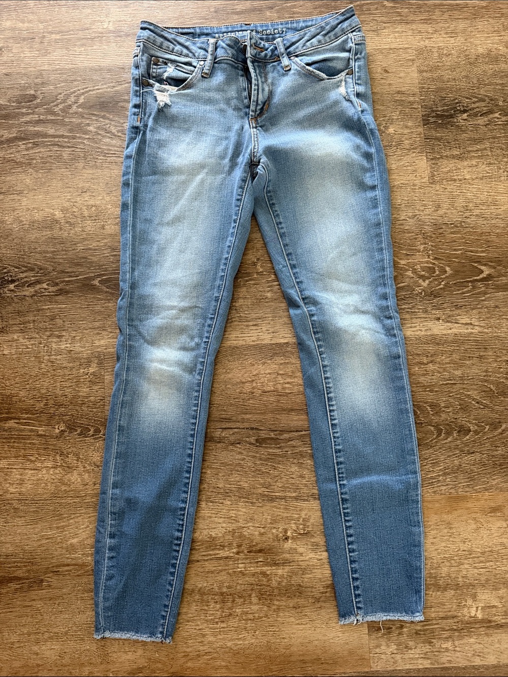 Articles Of Society Light Blue Skinny Jeans with Subtle Distress